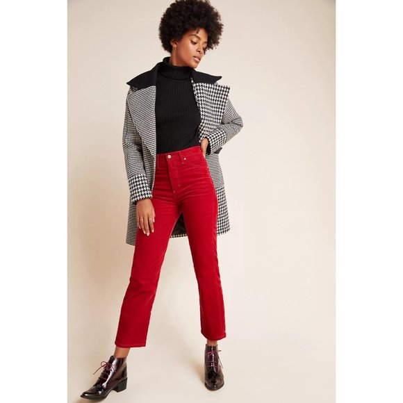 Anthropologie NVLT Colorblocked Plaid Coat
